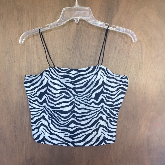 Relisted Rue21 top zebra print ribbed crop top cropped casual summer retro XL jr - Picture 12 of 15